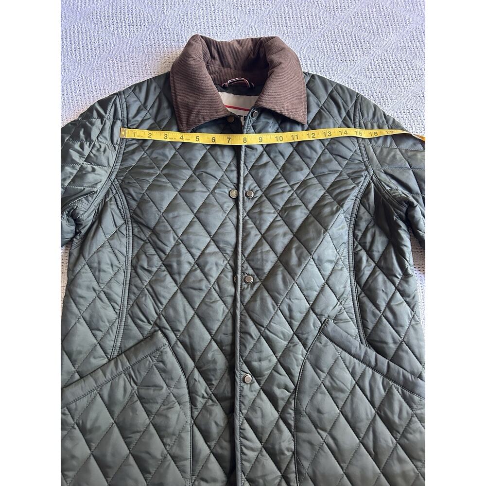 Hunter Women's Green Quilted Jacket Snap Front Pockets Mid-Length Size S - Picture 6 of 9